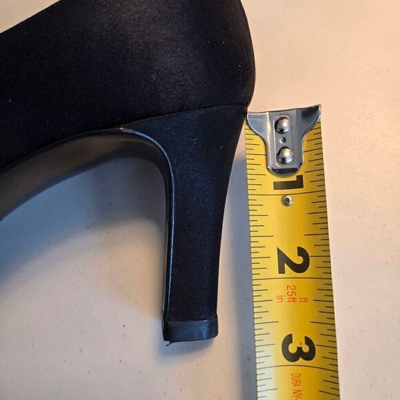 Chanel Womens Designer Satin Heels Satin Fabric Pumps Black Size 36.5 - Picture 5 of 11